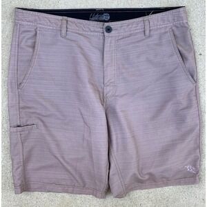 Men's DaHui Beige Hybrid Board Shorts No SIZE Slash Pocket Zip Surf Sun RN127725